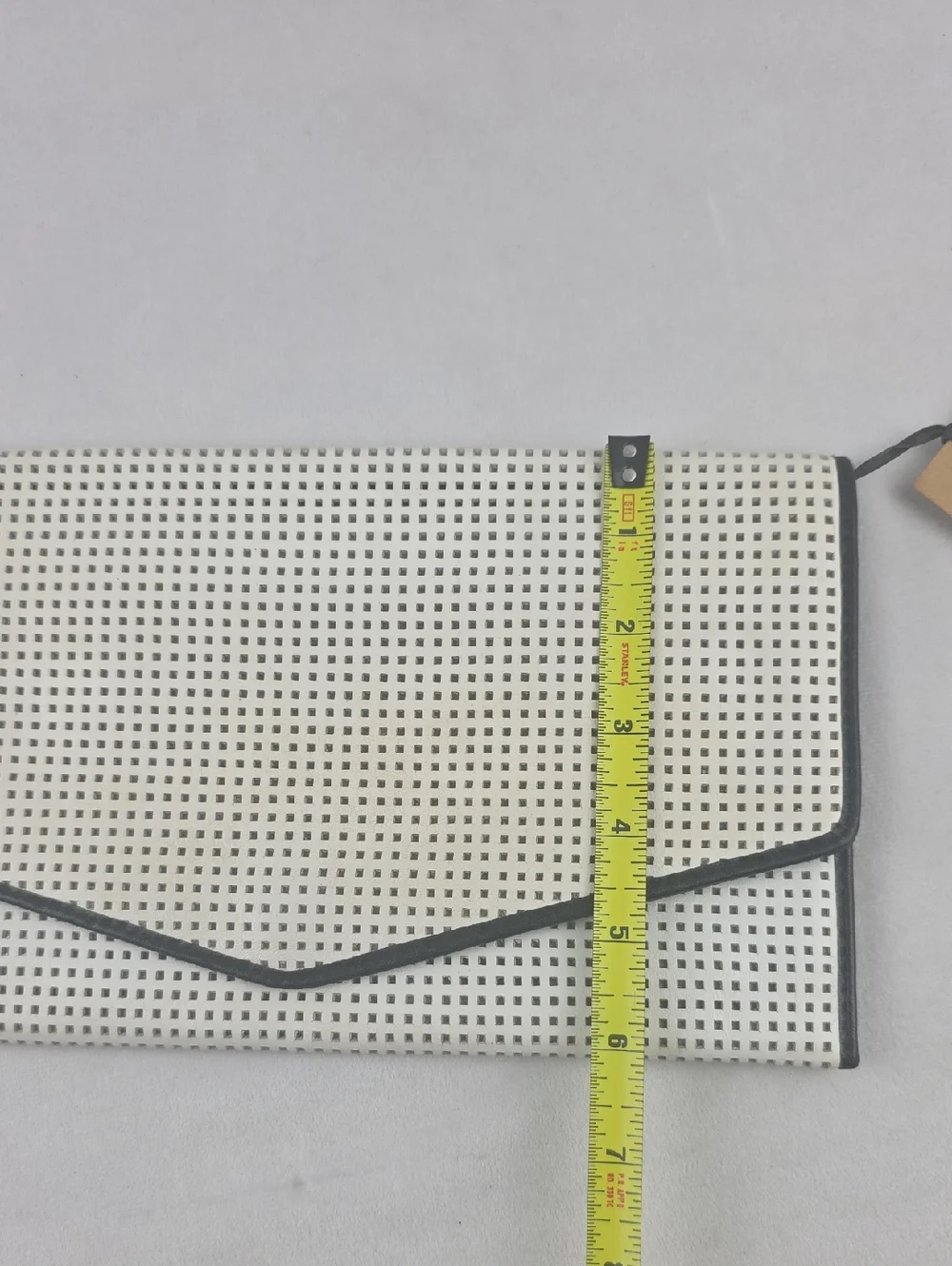 NWT Cole Hann White Perforated Envelope Clutch Genuine‎ Leather MSRP $148